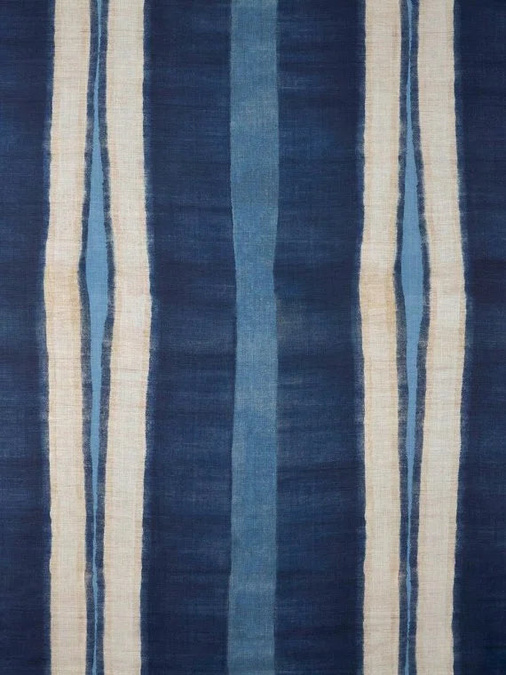 Tessuto d'arredamento Pierre Frey blu e bianco in seta