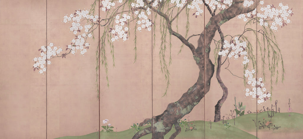 Pannello murale su misura con albero di ciliegio