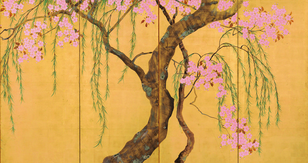 Pannello murale su misura con albero di ciliegio