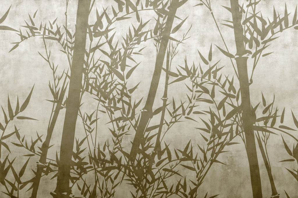 murale su misura raffigurante canne di bambù.