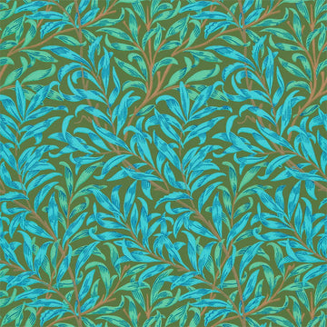 willow boughs olive/turquoise